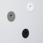 Balise encastrable murale ronde blanche, grise et noire