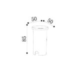 Balise encastrable ronde diamètre 50 mm hauteur 85 mm, collerette supérieure