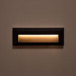 Applique murale rectangulaire gris anthracite avec ouverture centrale, éclairage LED blanc chaud