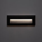 Balise murale rectangulaire gris saillie avec bande LED blanc neutre