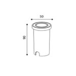 Balise encastrable ronde diamètre 50 mm hauteur 90 mm pour montage mural