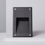 Balise encastrable murale noire rectangulaire à LED, ouverture à lamelles avec vis apparentes