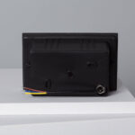 Balise encastrable murale noire, boîtier arrière avec câbles d'alimentation visibles