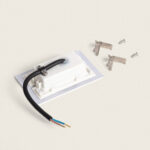 Balise encastrable murale LED blanche rectangulaire avec câbles et clips de fixation