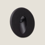 Balise Extérieure LED 3W Encastrable au Mur Ronde Oval Adam Noir Blanc chaud 2700K