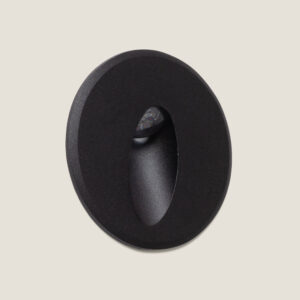 Balise Extérieure LED 3W Encastrable au Mur Ronde Oval Adam Noir Blanc chaud 2700K