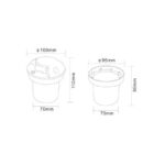 Balise encastrable LED ronde cylindrique, collerette supérieure avec trous de fixation pour encastrement au sol