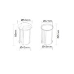 Balise encastrable cylindrique au sol, collerette ronde et corps Ø45–52mm, hauteur 80–95mm