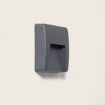 Balise extérieure murale anthracite carrée surface-montée, éclairage LED dirigé vers le sol