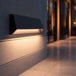 Applique murale extérieure rectangulaire anthracite, LED blanc chaud, surface, éclairage dirigé vers le bas