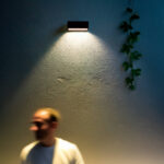 Balise murale rectangulaire anthracite en saillie LED éclairage descendant