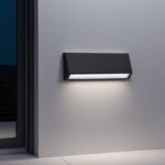 Applique murale LED rectangulaire anthracite saillie, finition mate, lumière dirigée vers le bas