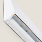 Balise extérieure LED rectangulaire blanche, fixation murale saillie avec bande LED visible