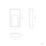 Applique murale rectangulaire extérieure 150×90×33 mm, fixation saillie