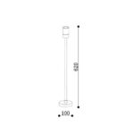 Balise extérieure cylindrique LED 4W en saillie, hauteur 62 cm, socle Ø100 mm
