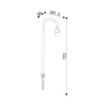 Balise sur pied à mât courbé, tête cylindrique, hauteur 77 cm, piquet de fixation pour sol