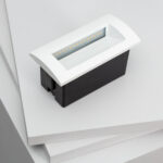 Balise murale encastrable rectangulaire blanche LED pour éclairage extérieur