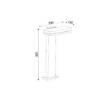 Balise extérieure rectangulaire en colonne avec tête plate et base de fixation au sol