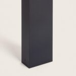 Balise extérieure noire en aluminium rectangulaire pour installation au sol, finition mate