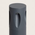 Balise sur pied anthracite cylindrique avec ouvertures ovales, finition mate