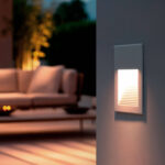 Balise murale encastrable blanche, LED blanc chaud, panneau rectangulaire à louvres