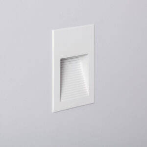 Balise encastrée murale blanche rectangulaire à lamelles, éclairage LED encastré