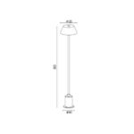 Balise sur pied 60 cm avec tête conique et base cylindrique, montage en saillie