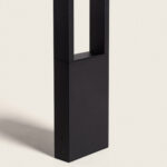 Balise extérieure LED noire en aluminium 65 cm, forme rectangulaire ouverte pour éclairage de jardin