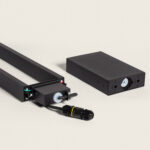 Balise extérieure LED 65 cm noir aluminium, boîtier rectangulaire avec prise de connexion