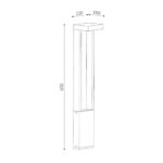 Balise extérieure LED 65 cm en aluminium, colonne rectangulaire pour fixation au sol