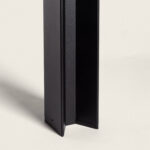 Balise extérieure noire en aluminium à profil rectangulaire creux