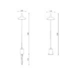 Balise extérieure LED 6W 60 cm avec piquet, colonne fine et diffuseur conique