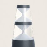 Balise sur pied anthracite avec diffuseur transparent et insert blanc conique