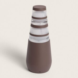 Balise Extérieure LED 8W sur Pied 38cm en Saillie Double-Dareh Marron foncé