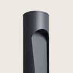 Balise extérieure sur pied anthracite, corps cylindrique 60 cm avec ouverture d'éclairage en saillie