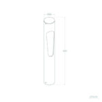 Balise sur pied cylindrique 60 cm, fente verticale d'éclairage, fixation au sol