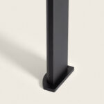 Balise sur pied noire rectangulaire en aluminium, finition mate, base de fixation pour éclairage extérieur