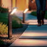 Balise sur pied LED gris anthracite en aluminium pour éclairage de chemin extérieur