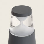 Balise sur pied anthracite, capot mat et diffuseur transparent conique