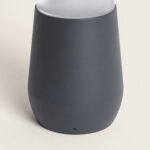 Balise extérieure sur pied anthracite, corps métal mat et diffuseur blanc opalin