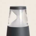 Balise sur pied anthracite avec diffuseur transparent et réflecteur blanc en forme de sablier