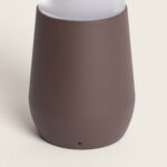 Balise extérieure rouille en métal conique avec diffuseur blanc opalin, fixation sur pied