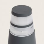 Balise sur pied anthracite avec diffuseur opalin cylindrique