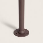 Balise sur pied métallique finition rouille, tube cylindrique avec platine de fixation en saillie