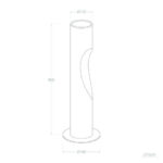 Balise extérieure cylindrique 50 cm en ciment gris avec découpe latérale pour éclairage sur pied