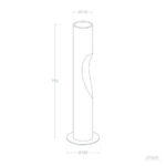 Balise sur pied cylindrique avec ouverture incurvée, hauteur 75 cm, base ronde