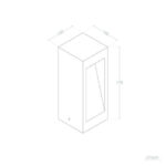 Balise extérieure rectangulaire avec panneau incliné pour installation au sol