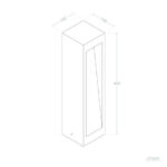 Balise extérieure rectangulaire avec fenêtre lumineuse latérale 630 mm