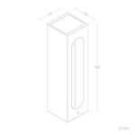 Balise extérieure rectangulaire en ciment 70 cm avec ouverture longitudinale pour éclairage