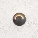 Balise encastrable ronde noire, bande lumineuse semi-circulaire LED pour sol ou mur